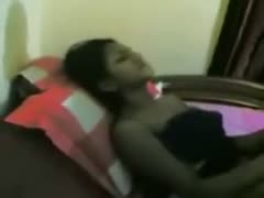 Amateur foreplay of perverted Indian pair in their immodest bedroom